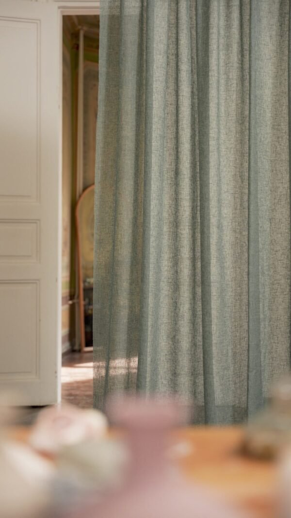 Rideau NERIDA velours plissé 50% polyester 50% lin 300 cm