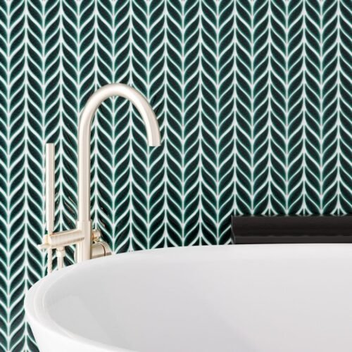 Carreau mural grès cérame vert Bottany Capri brillant