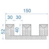 Panneau mural B Regipro rectangulaire en plaques de plâtre, vue détaillée