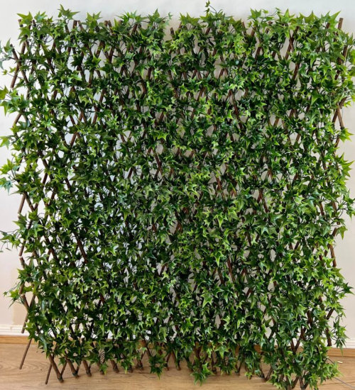 Mur végétal pliant en feuille de laurier, lot de 4 pièces, 6,48 m², vue latérale