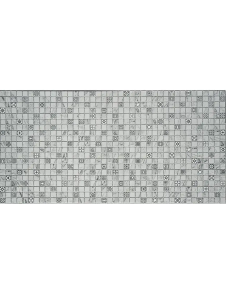 Lot de 15 panneaux décoratifs en PVC 3D - 7,05m²- Mini tuile, mélange de gris