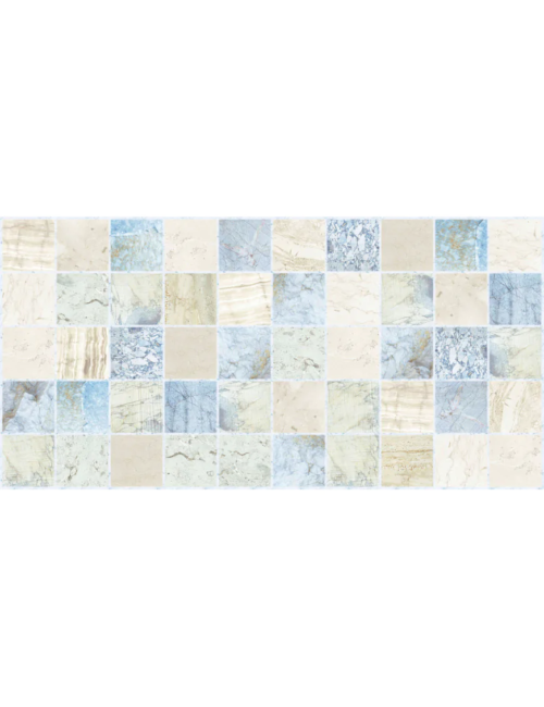 Lot de 15 panneaux décoratifs PVC 3D carrelage mosaïque bleu 7,05m²