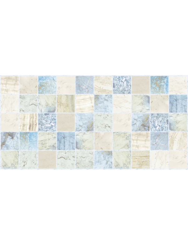 Lot de 15 panneaux décoratifs PVC 3D carrelage mosaïque bleu 7,05m²