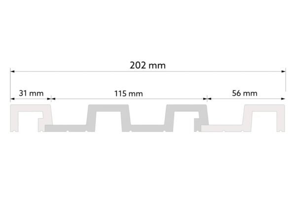Extrémité gauche de latte blanche Largo L0303LT 200cm vue détaillée