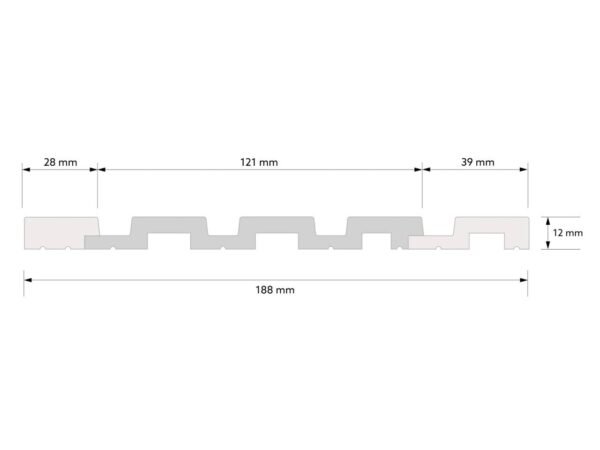 Extrémité droite de latte Medio Premium L0201RP pour mur