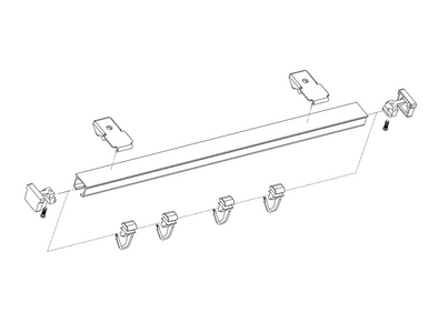 Ensemble de tringle à rideaux S250 avec accessoires grenouilles