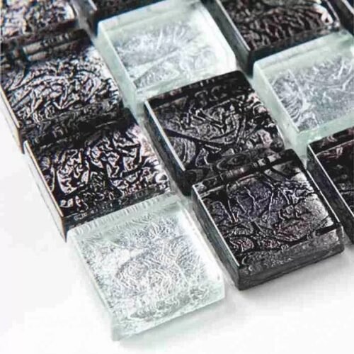 Mosaïque en verre Spark Carbon 23 pour revêtement mural intérieur