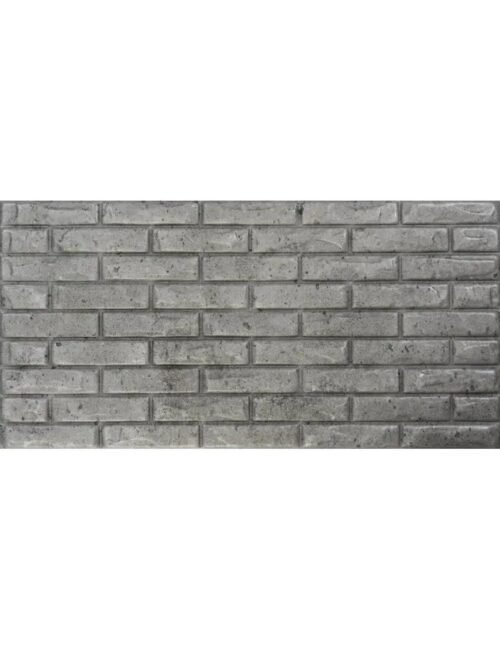 Panneau mural décoratif Brick Concrete Gris 100x50 cm, lot de 26 pièces