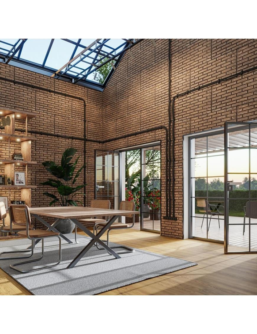 Panneau Mural Brick Conctrete Old iron 13m² - 26 pièces