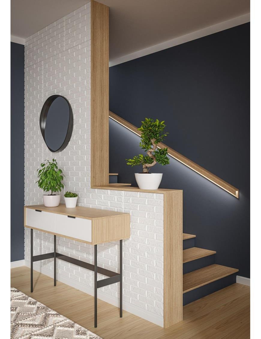 Panneau Mural Décoratif Brick Conctrete Blanc 13m² - 26 pièces