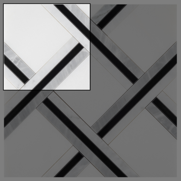 Échantillon de mosaïque blanche Pure White Quadron pour mur intérieur