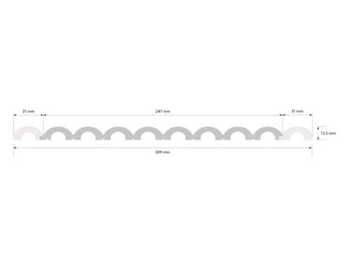 Extrémité gauche de latte Premium Duna WP001LT, finition satinée, résistante UV