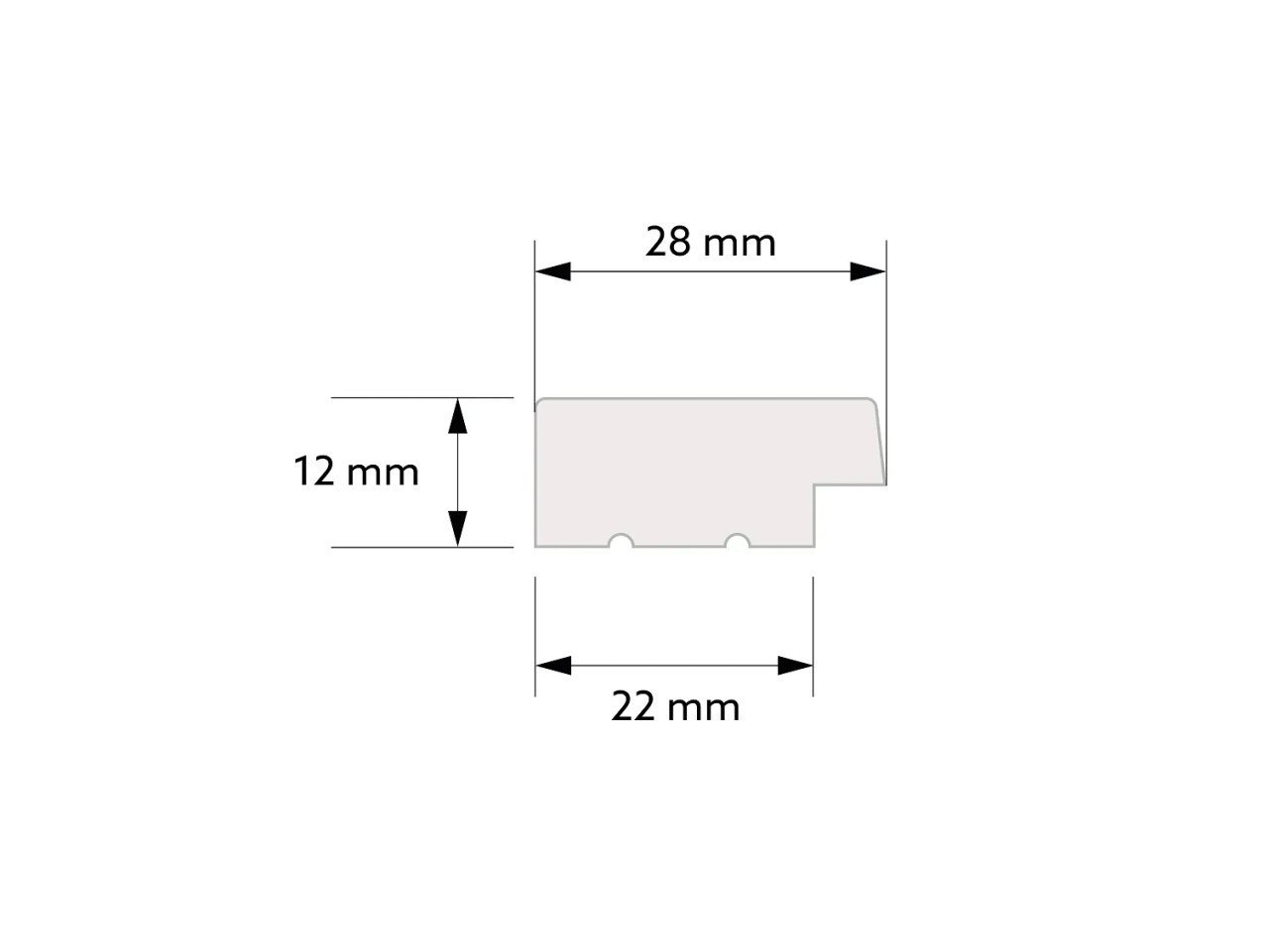 Extrémité gauche de latte blanche Medio Premium L0201LP — vue ambiance