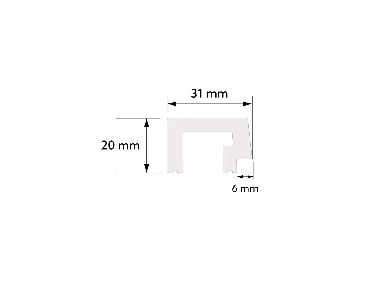 Extrémité gauche de latte Chêne foncé Largo L0304L 270cm — vue ambiance