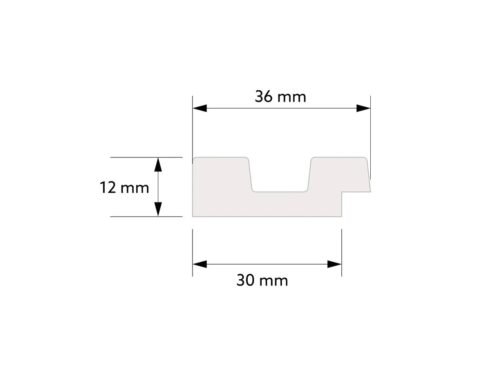 Extrémité gauche de latte blanche Stretto L0101LT 200cm vue de face