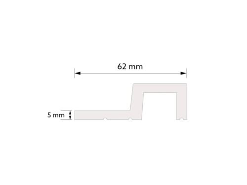 Extrémité droite de latte Chêne gris Largo L0303RT 200cm, vue latérale