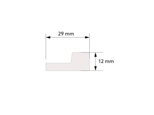 Extrémité droite de latte Stretto L0103RT en chêne gris