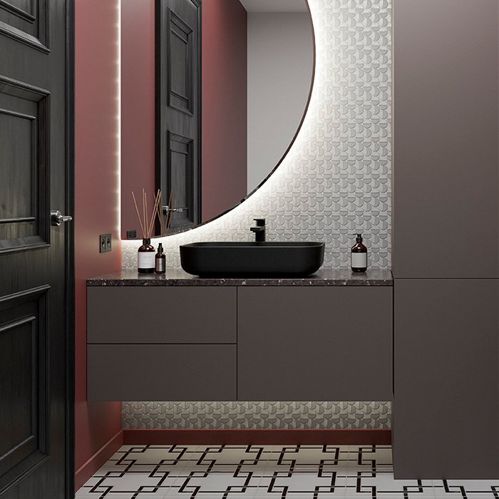 Mosaïque métallique design aluminium brossé mur décoratif