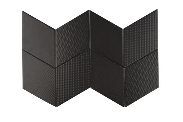 Carreau losange Rombic Noir 02 mat en porcelaine murale déco