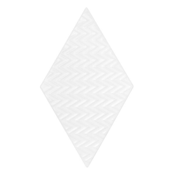 Échantillon Rombic Blanc 04 mat, mosaïque losange murale intérieure