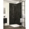 Panneau PVC mat 260x90 cm imitation marbre noir veiné blanc