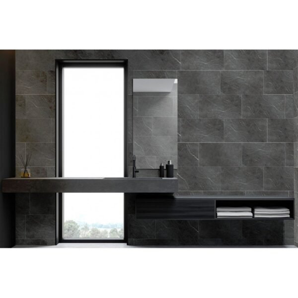 Dalle PVC mat gris-blanc imitation marbre 65x37,5 cm