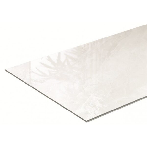 Panneau PVC étanche grand format B59 Derby Masiv XL brillant imitation pierre blanc cassé