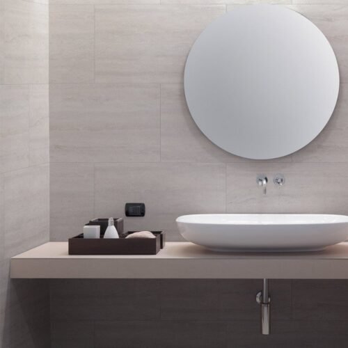 Dalles vinyle imperméables imitation marbre beige pour salle de bain et cuisine