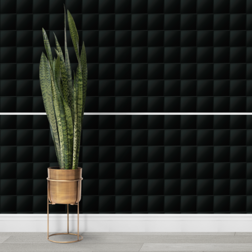 Carreau blanc brillant quart de rond C-WH02 pour mur décoratif 3D