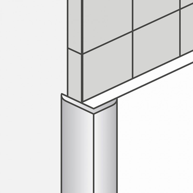 W05 BLANC Profilé d'angle extérieur en aluminium L 16-12 mm — vue ambiance