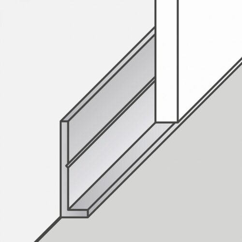 Bande de départ en aluminium anodisé W06, finition noir ou aluminium