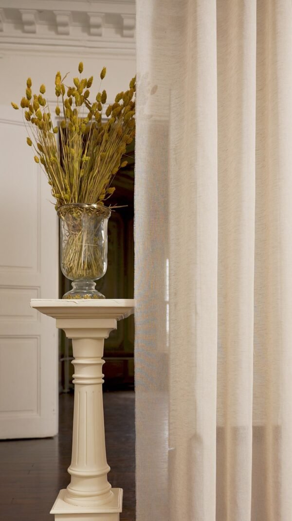 Rideau Martel uni en tissu 39% coton, 36% polyester, 25% lin, largeur 300 cm