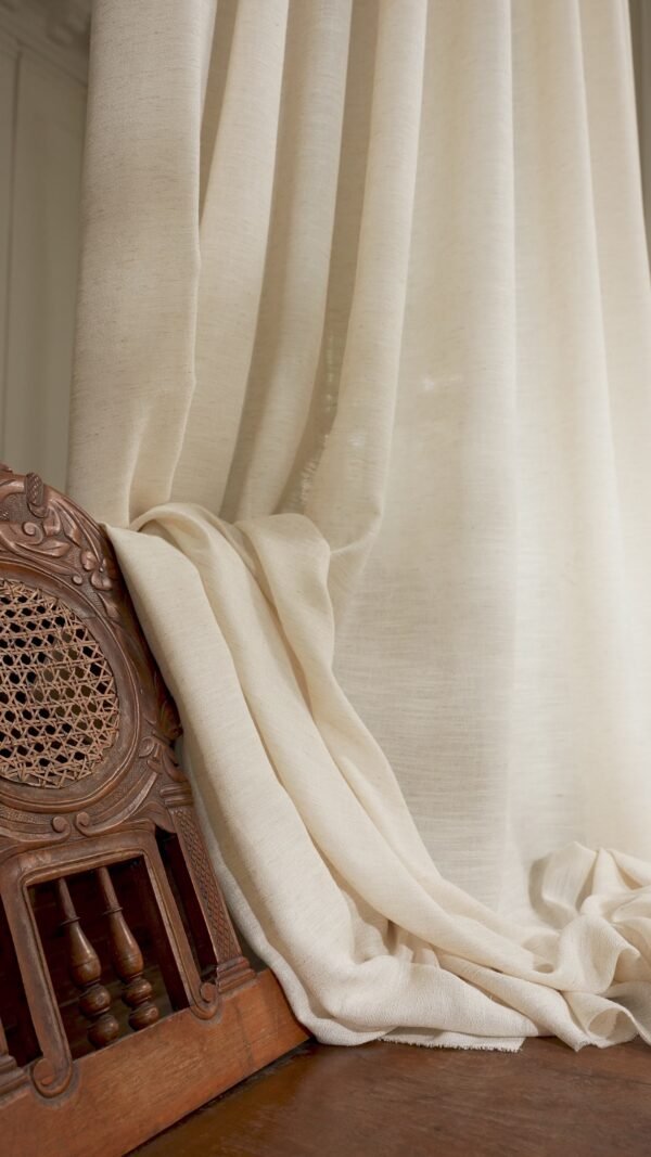 Rideau Shantron plain 97% polyester 305 cm Telamor Natural