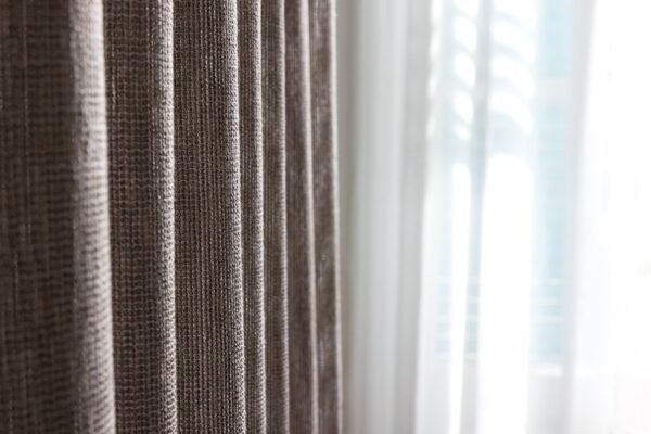 Rideau ARTANE uni en tissu naturel 45% polyester, 27% acrylique, 25% coton