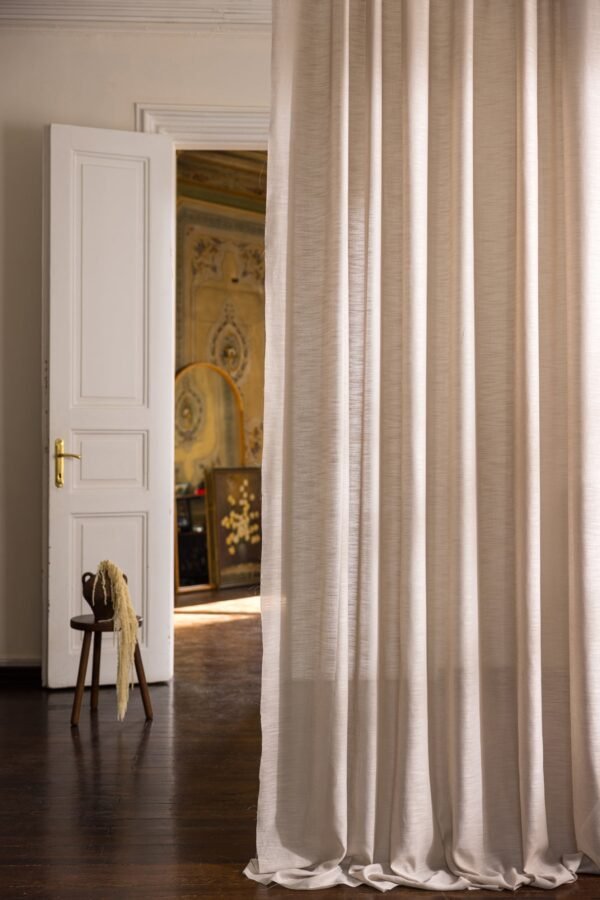 Rideau Deanston 100% polyester 325 cm sans motif beige clair