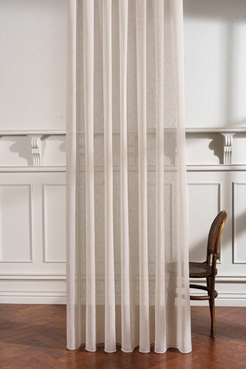 Rideau ELARA uni en tissu 75% polyester 25% lin, largeur 420 cm