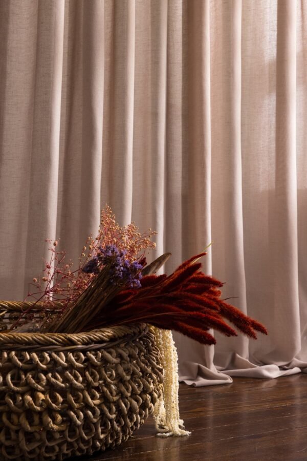 Rideau JACKTON tissu plain 81% polyester 15% coton 4% lin largeur 325 cm