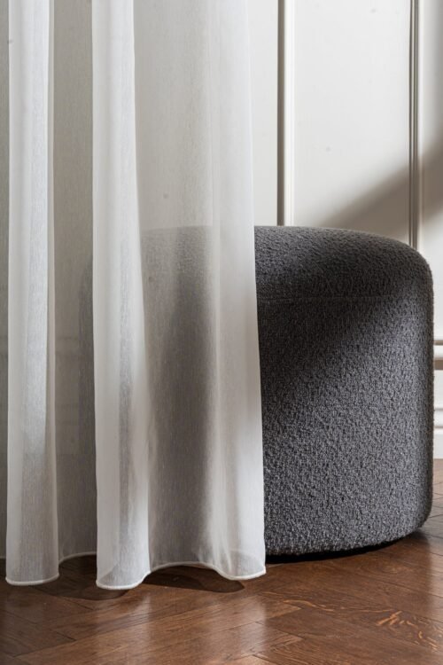 Rideau Lumière en tissu uni 87% polyester 13% lin, largeur 420 cm