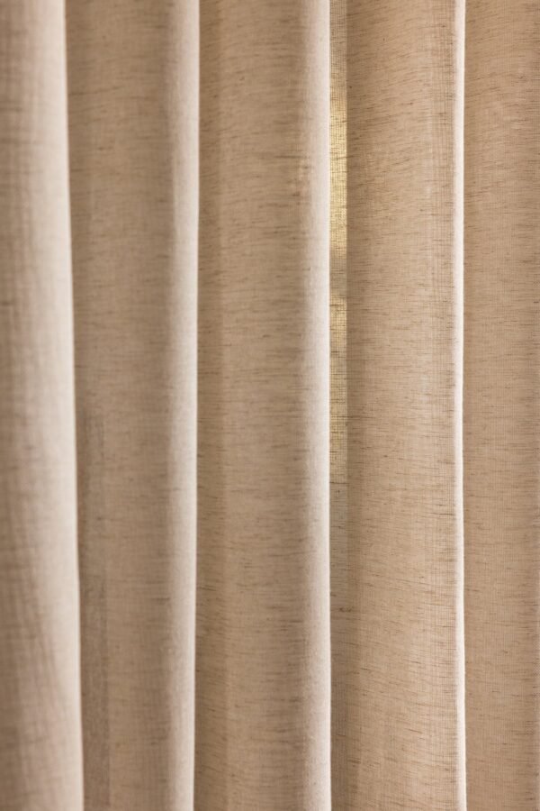 Rideau Martel uni en tissu coton, polyester et lin, largeur 300 cm