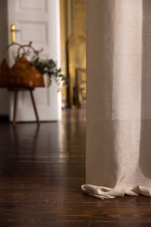 Rideau MONIVEA en mélange polyester-coton-lin, largeur 320 cm, collection Telamor Natural