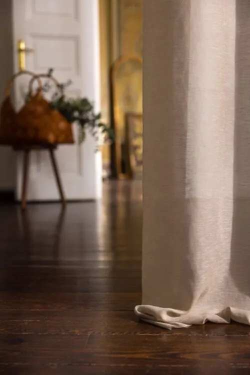 Rideau MONIVEA en mélange polyester-coton-lin, largeur 320 cm, collection Telamor Natural