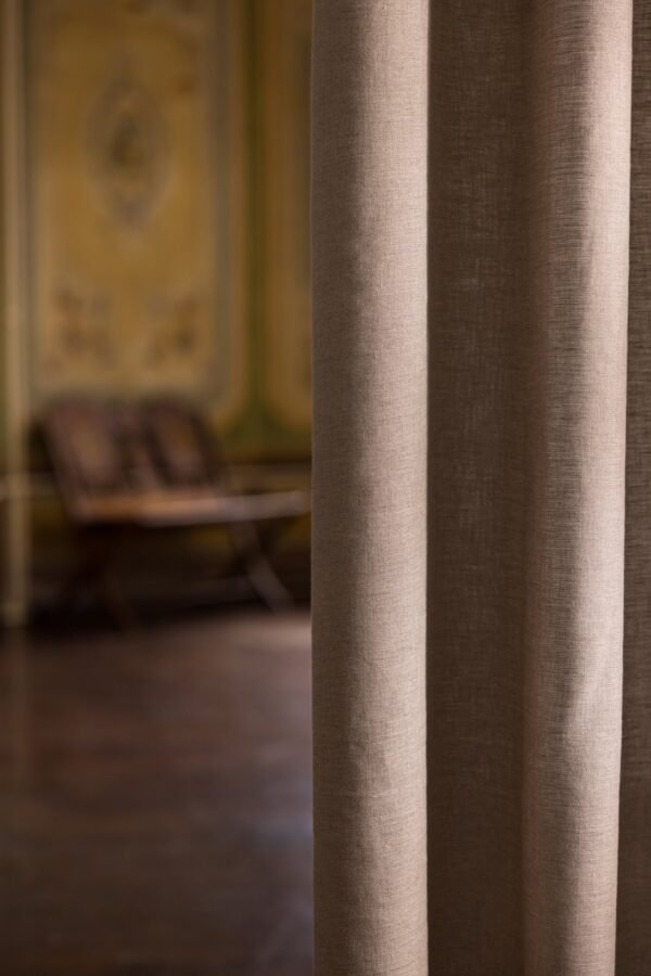Rideau ORO en lin 100%, 290 cm, uni, collection Telamor Natural