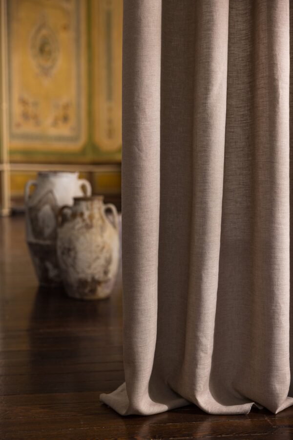 Rideau ORO en lin 100%, 290 cm, uni, collection Telamor Natural