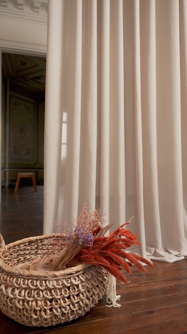 Rideau JACKTON en tissu plain 81% polyester, 15% coton, 4% lin