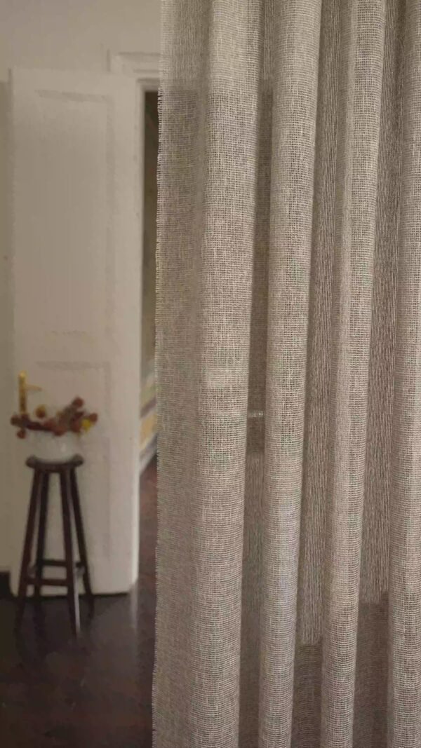 Rideau ARTANE uni en tissu naturel 45% polyester, 27% acrylique, 25% coton