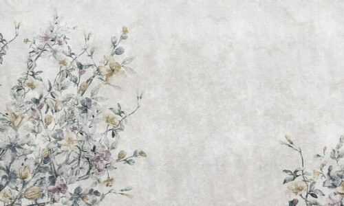 Papier peint Meadow II avec motifs floraux et feuillages