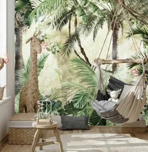 Papier peint Coco Jungle avec palmiers et végétation tropicale