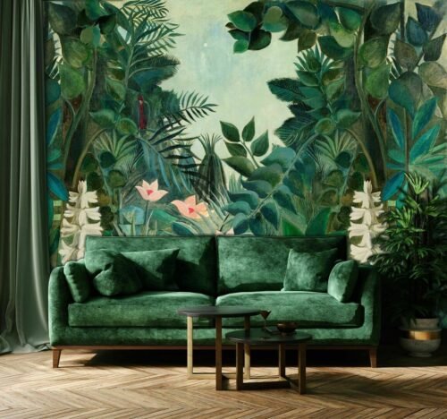 Papier peint Équatorial Jungle motif tropical 350x300 cm extensible