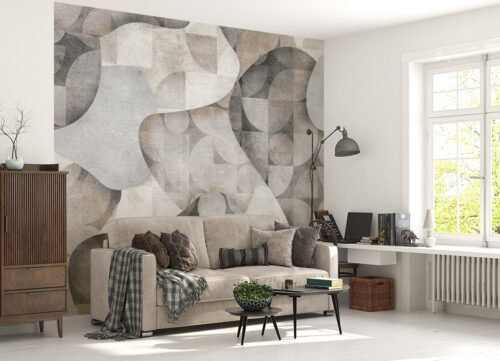 Papier peint abstrait 500x300 cm design moderne intérieur
