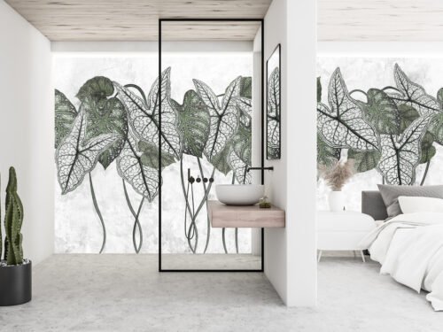 Papier peint Samba Foliage avec motif feuillage tropical exotique